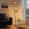 60 Inch Floor Lamp, 3 Drum Metal Shades, Modern Style, Silver Frame By Casagear Home