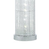 Jin 28 Inch Table Lamp, Gray Drum Fabric Shade, Modern Round Base, Silver By Casagear Home