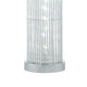 Jin 28 Inch Table Lamp, Gray Drum Fabric Shade, Modern Round Base, Silver By Casagear Home
