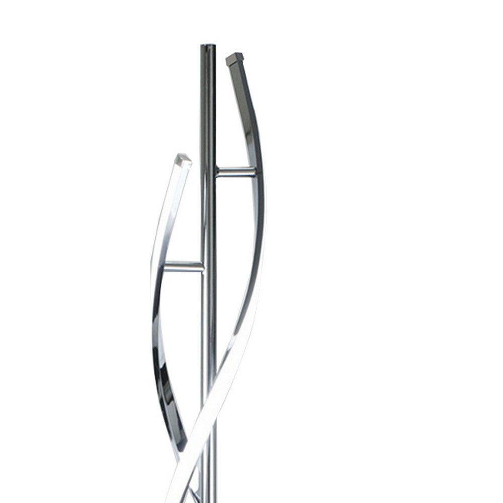 Jam 63 Inch Floor Lamp, LED, Metal Round Base, Accent Silver Metal Base By Casagear Home