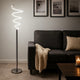 Sun 58 Inch Floor Lamp, Accent Twisted Modern Design, LED Chrome Base By Casagear Home