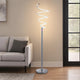 Sun 58 Inch Floor Lamp, Accent Twisted Modern Design, LED Chrome Base By Casagear Home