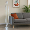 60 Inch Floor Lamp, Modern Accent Round Base, Sturdy Metal Body, White By Casagear Home