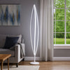 60 Inch Floor Lamp, Modern Accent Round Base, Sturdy Metal Body, White By Casagear Home