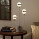 32 Inch Table Lamp, Accent LED Light, Globe Glass Shade, Round Base, Nickel By Casagear Home