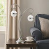 30 Inch Table Lamp, Accent LED Light, Globe Glass Shade, Round Base, Nickel By Casagear Home
