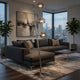 60 Inch Floor Lamp, 3 Dome Glass Shades, Accent Square Metal Base, Nickel By Casagear Home