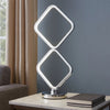 22 Inch Table Lamp, Square LED Light, Modern Accent Metal Base, Chrome By Casagear Home
