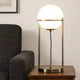 Jim 22 Inch Table Lamp, LED Light, Metal Body, Modern Globe Shade, Brass By Casagear Home