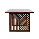 Rise 76 Inch Dining Table Rectangular Top Patterned Base Brown Wood BM309076