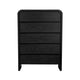 Cave 54 Inch Tall Dresser Chest Modern Style 5 Drawers Black Wood BM309079