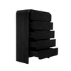 Cave 54 Inch Tall Dresser Chest Modern Style 5 Drawers Black Wood BM309079