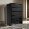 Cave 54 Inch Tall Dresser Chest, Modern Style, 5 Drawers, Black Wood