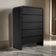 Cave 54 Inch Tall Dresser Chest, Modern Style, 5 Drawers, Black Wood