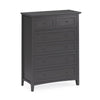 Fritz 54 Inch Tall Dresser Chest, 5 Drawers, Stepped Handles, Gray Wood