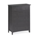 Fritz 54 Inch Tall Dresser Chest, 5 Drawers, Stepped Handles, Gray Wood