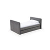 Cave Daybed, Gray Velvet Upholstery, Modern Design, Caster Mounted Trundle