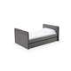 Cave Daybed, Gray Velvet Upholstery, Modern Design, Caster Mounted Trundle