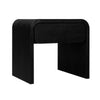 Cave 26 Inch Nightstand Curved Side Panel 1 Drawer Black Wood Finish BM309126