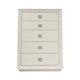 Maxi 54 Inch Tall Dresser Chest 5 Drawers with Metal Handles Beige Wood BM309128