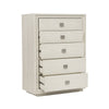 Maxi 54 Inch Tall Dresser Chest 5 Drawers with Metal Handles Beige Wood BM309128