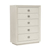 Maxi 54 Inch Tall Dresser Chest, 5 Drawers with Metal Handles, Beige Wood