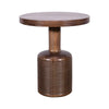 Rise 21 Inch Side End Table Round Top Accent Pedestal Base Brown Wood BM309131