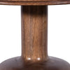 Rise 21 Inch Side End Table Round Top Accent Pedestal Base Brown Wood BM309131