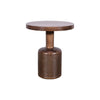 Rise 21 Inch Side End Table, Round Top, Accent Pedestal Base, Brown Wood