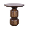 Rise 23 Inch Side End Table Round Modern Pedestal Base Brown Wood BM309134