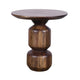 Rise 23 Inch Side End Table Round Modern Pedestal Base Brown Wood BM309134