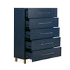 Herst 54 Inch Tall Dresser Chest 5 Drawers Acrylic Bar Handles Blue Wood BM309136