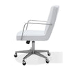 Rux 26 Inch Office Swivel Chair White Faux Leather Rolling Steel Base BM309141