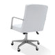 Rux 26 Inch Office Swivel Chair White Faux Leather Rolling Steel Base BM309141