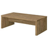 Nette 47 Inch Coffee Table with Rough Hewn Saw Marks Wood Natural Brown By Casagear Home BM309146