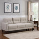 Bow 77 Inch Sofa, Grid Tufted Back, Track Arms, Self Welt Trim, Beige By Casagear Home