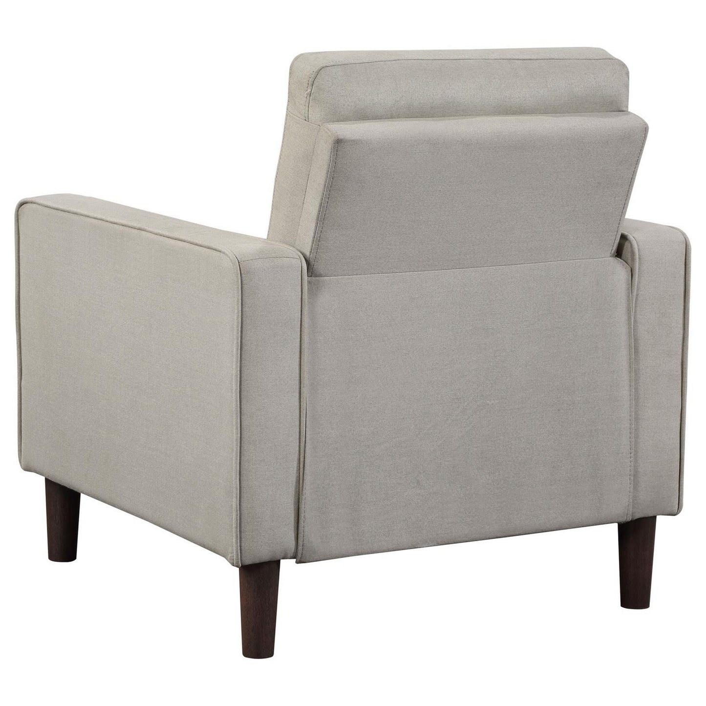 Bow 32 Inch Accent Chair Grid Tufted Track Arms Self Welt Trim Beige By Casagear Home BM309150