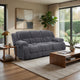 Jak 99 Inch Sofa, Power Recliner, Padded Backrest, Charcoal Gray Fabric By Casagear Home