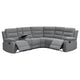 106 Inch 3 Piece Sectional Sofa Manual Recliner Dual AC/USB Smoke Gray By Casagear Home BM309158