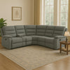 106 Inch 3 Piece Sectional Sofa Manual Recliner, Dual AC/USB, Smoke Gray By Casagear Home