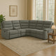 106 Inch 3 Piece Sectional Sofa Manual Recliner, Dual AC/USB, Smoke Gray By Casagear Home