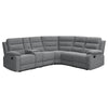 106 Inch 3 Piece Sectional Sofa Manual Recliner Dual AC/USB Smoke Gray By Casagear Home BM309158