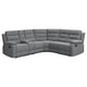 106 Inch 3 Piece Sectional Sofa Manual Recliner Dual AC/USB Smoke Gray By Casagear Home BM309158