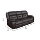 87 Inch Sofa Manual Motion Recliner 2 AC and 2 USB Brown Faux Leather By Casagear Home BM309159