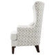 31 Inch Accent Armchair Elegant Wingback Rubberwood Latte Beige Fabric By Casagear Home BM309160