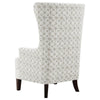 31 Inch Accent Armchair Elegant Wingback Rubberwood Latte Beige Fabric By Casagear Home BM309160