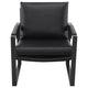 Rosy 28 Inch Accent Armchair Vegan Faux Leather Black and Charcoal Finish By Casagear Home BM309163