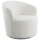 30 Inch Swivel Accent Chair Barrel Inspired Design Faux Sheepskin White By Casagear Home BM309165
