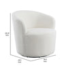 30 Inch Swivel Accent Chair Barrel Inspired Design Faux Sheepskin White By Casagear Home BM309165