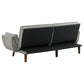 Kori 84 Inch Sofa Futon Bed with Tufted Back Angled Legs Gray Fabric By Casagear Home BM309166